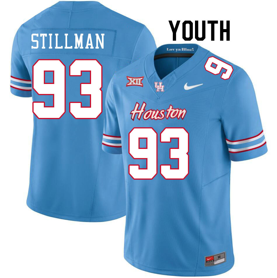 Youth #93 Xavier Stillman Houston Cougars College Football Jerseys Stitched-Oilers